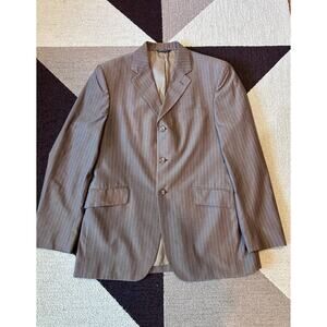 Banana Republic Blazer Mens 40S‎ Brown Striped Cotton Sport Coat 3 Button Jacket